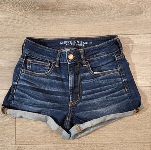 American Eagle / high rise shortie - dark wash shorts